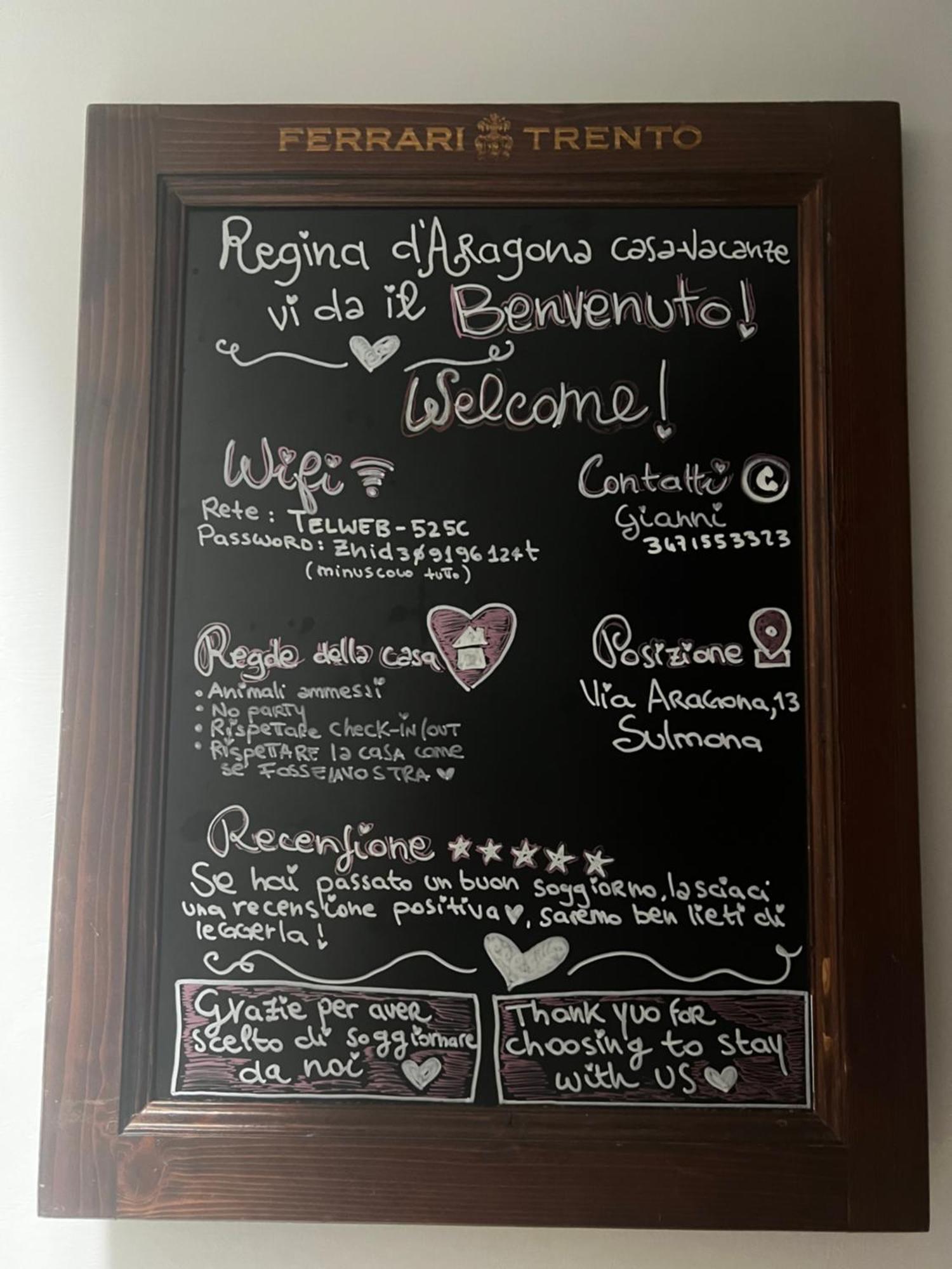 Regina D'Aragona Casa Vacanze Sulmona Ngoại thất bức ảnh